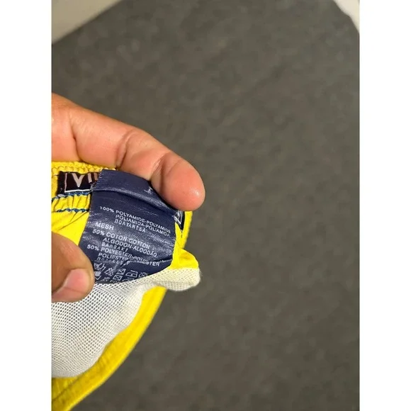 Vilebrequin swim trunks shorts mens blue Large logo lightweight beach lined read - Picture 4 of 9